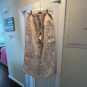 Zara printed cargo pants, pink/white, Xl